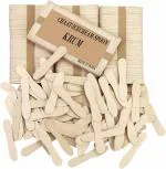 ALU-FRESHH KRUM 3-Inch Mini Wooden Chat Spoon Set - Disposable Utensils for Serving Street Food Delicacies (200)