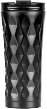 Baskety 500ml Stainless Steel Wine Tumblers, Insulated Wine Tumbler, Double Wall Insulated Wine Glass (Black, Pack of 1)