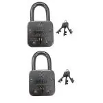 KI SHIELD Square PAD Lock 70MM (ATOOT) || Double Locking, Hardened Shackle || Corrosion Resistant || (10 Levers, 3 Keys, Riveted) || padlock set || Home Security Lock || (Pack of 2) || Security Lock