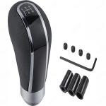 Huuso Car Gear Shift Knob Sleek Black Leather 5 Speed Manual Transmission Compatible With Maruti Suzuki Zen Estilo (Type-I) (2006-2013)