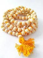 S K D Wood Iskcon108 Plus 1 Beads Polished Neem Japa Mala