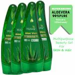 WELONA 99% Pure Aloe Vera Gel - Ultimate for Skin and Hair - No Parabens (100 ml) -Pack of 4