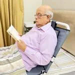 Kawachi Folding Angle Adjustable Back Rest With Bed Chair for Patients Hospital Bed Chair Gray