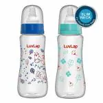 Luvlap Green Blue PP Anti Colic Slim Regular Neck Essential Baby Feeding Bottle 250ml (Pack of 2)