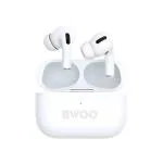 BWOO Wireless Noise Cancelling Earbuds - BW44 white Wireless Earphones Bluetooth have 5.2 Stereo in-Ear Earphones with USB-C Charging Case - 5 hours Playtime 300 mah Battery & Built-in Mic for calls