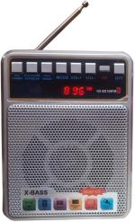 BEERTECH...GET THE BEST TECH NX BS109FM AC, DC Tooth Wireless FM Radio USB SD Card Music Player X Bass FM Radio (Silver)
