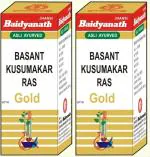 Baidyanath (Jhansi) Basant Kusumakar Ras with Gold Ayurvedic Medicine (2 Packs, 50 Tablets in Each Pack)