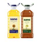 Sano Sunflower Oil 5 Ltr and Mustard Oil 5 Ltr Pet Bottle - Pure, Nutrient-Rich Cooking Oil