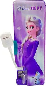 POKSI Light Pencil Box for Girls | Frozen Pencil Box with Light| Elsa Art Plastic Pencil Box l Set of 1 Purple
