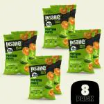 Insane Fit Protein Puffs | Jalapeno Lime 60g x 8 | Plant Protein | Roasted | Probiotics & Fibre | No Vegetable Oil