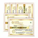 Khadi Organique White Musk Soap | Natural Herbal Handmade Bathing Soap | Khadi Soap | Pack of 5