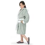 Rangoli 100% cotton kids Bathrobe for girls and boys, 400GSM, Stylish, Super soft, Lightweight & Highly absorbent Hooded Bathrobe (Grey, 9-10 Years)