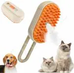 Dyzeko Steam Brush for Dog Cat Steam Brush 3 in 1 Water Brush for Dogs Silicone Massage Dog Comb Electric Multifunctional Water Brush Spa for Dogs USB Rechargeable Steamy Brush for Pet (pack of 1)