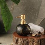 The Decor Mart Black Round Spider Web Soap Dispenser (10x10x14 cms)
