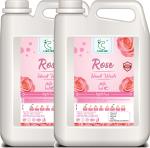 Calicare Rose Handwash Moisture Shield Germ Protection Refill Pack, 5000 Ml Each (Pack Of 2)