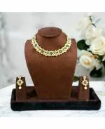 Jn Handicraft Alloy Copper-Plated Gold, White Jewel Set For Women And Girls