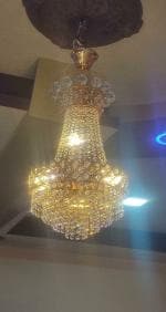 SHRI MAHAL ANTIQUES Round Incandescent Chandelier CL 1683 1002 300mm Glass Crystal Big size Jhhomar Light for Living Room