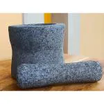 Subaa Stone Mortar / Pestle Mortar / Okhli Masher / Khalbatta Stone / Natural & Traditional Grinder