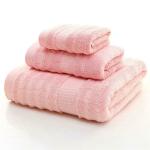 Mush Pink Solid Bamboo Bath Towels (Pack of 3)