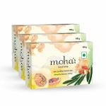 Moha Scrub Soap With Walnut, Almond Oil & Honey For Soft, Hydrate & Nourished Skin, Face, Unisex Bathing Bar - 100gm (Pack of 3)