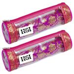 ShubhKarft Round Shape Single Rod Bangle Boxes For Storage / Travel Bangle Case / Bangle Box/Bangle Organizer For Women (Pack of 8, Pink )