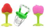 Manan Shopee Kids Multicolor Silicone Teether (Pack Of 3)