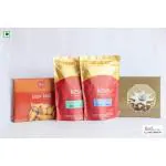 Kesar Sweets| Mini Samosa+ Bhujiya Namkeen+ Gujrati Mixture+ Kaju Katli (250 g Each) | Gift Pack, Pure Desi Ghee Mithai, Homemade Sweets Gifts Pack for Family, Friends & Staff