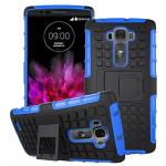 Defender Hard Armor Blue Rubber Flip Stand Back Case Cover For Lg G Flex 2