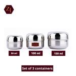 ZESTILO Steel Containers Kitchen Storage for Dry Fruits ,Dal ,Spices| Set of 3Pcs
