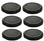 Mkd2 Rise Glass Jar Lids Only 70 mm For 70 mm Mouth Jars, Rust-proof, Leak Proof Airtight Metal Lug Cap (Black, Set of 6)