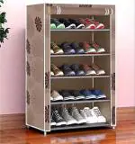 CMerchants 5 Layer Beige DIY Collapsible shoe stand
