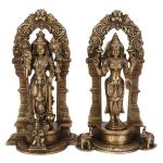 ARTVARKO Brass Vishnu Laxmi Narayan Statue - 9 inch
