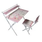 Wishing Clouds Alphabet Pattern Foldable Kids Study Table & Chair, Ideal for Homework