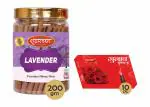 Shyam Charan Premium Dhoop -120 Sticks, Lavender and Rose Fragrance | Non Toxic Herbal Wet Dhoop Batti for Daily Pooja Rituals - Pack of 10 Pcs, in Each