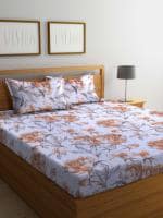 Bombay Dyeing 100TC Marigold One Double Bed Sheet With Two Pillow Cover