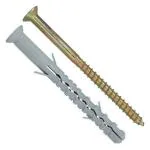 VP INDUSTRIES (Pcs-20) 8x80 mm Hammer Frame Fixing Nylon Rawl Plugs with Yellow Zinc Plated Screws for Frame Fixing Anchor, Fastener, Nylon, Mild Steel for Door/Window Fixing