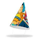 Festiko Superhero Theme Cone Hats (Pack of 10 - Hat 45), Superhero Party Cone Hats, Superhero Theme Birthday Hats, Superhero Theme Party Wearables