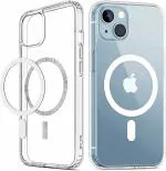 eZell iPhone 15 Plus Back Case Compatible with Mag-Safe Wireless Charging, Shockproof Phone Bumper Cover, Silicone Back Case Cover(Clear)