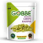 GOBBE Premium Green Raisins 200 g | Rich in Iron & Vitamin B | Seedless Green Kishmish | Healthy Snacks | Dry Fruits | Healthy and Tasty Snacks (Pack of -1)