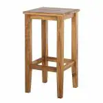 Dantawood Brown Wood Long Bar High Stool For Home, 24 Inch