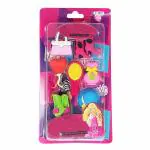 BBYARAJ Barbie Makeup Shapes and Stylish Erasers for Girls Cartoon Eraser Set for Barbie Doll Cosmetics, Non-Toxic Designer Erasers, Children's Gifts