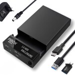 Pibox India Type C Hard Drive Enclosure. USB 3.1 Docking Station for 3.5/2.5 inch SATA HDDs/SSDs up to 16 TB+, Tool-free HDD Enclosure with 12V/2A Power Supply and UASP Acceleration.
