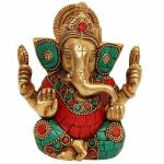 KALPAYA DECOR PRIVATE LIMITED BRASS GANESHA IDOL Handmade Ganpati Statue Spiritual Table Decor Ganpati Statue Spiritual Space