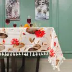 Urban Space Sicilia Rectangular Table Linen Premium Water & Stain Resistant Dining Table Cover for 6 Seater, Anti Skid Table Cloth for Center Table, 1 Piece (Lotus, 6 Seater 52