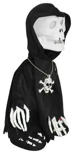 My Party Suppliers Black, White Halloween Animated Dancing Skeleton Scary Animatronic Horror Party Decor Props Happy Ghost Figurine With Glowing Eyes Creepy Screams Lifelike Skull Bone Garden Decors