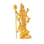 Kalarambh Brass Maa Kali / Kalika MATA / Mahakali Idol Murti Statue for Home Pooja Puja Mandir Decor Collectible Handicraft Art, Yellow, 3 x 1.8 x 5.3 Inch (L x W x H)