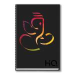Navneet HQ| Hard Cover Ganesha Notebook Design 8| Wiro / Spiral Bound| Single Line| A6 Size - 14.8 cm x 10.5 cm| 192 Pages| Pack of 2