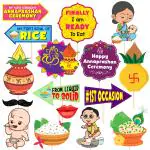 Zyozique 16 Pcs Annaprasanam Photo Booth Props/Annaprashan Decoration Items