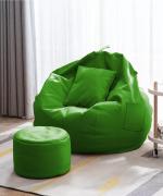 GIGLICK 4XL Bean Bag Cushion and Footrest Filled with Beans- GREEN Bean Bag Chair With Bean Filling (Green)