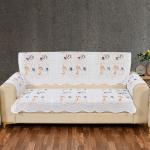 Wise Home Attractive Premium Look Poly Cotton 8 Pieces Floral Sofa Cover (New Patti White)